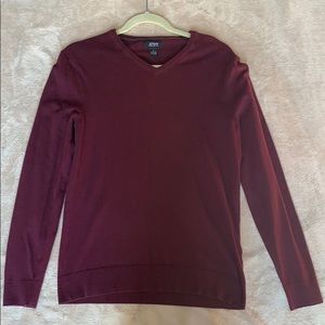 Burgundy V-Neck Sweater